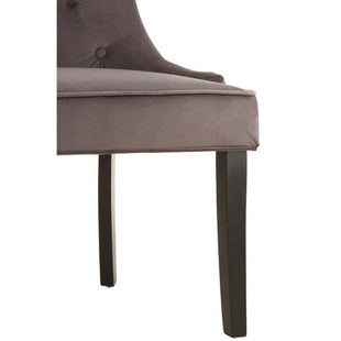 Daxton Dark Grey Velvet Button Tufted Dining Chair