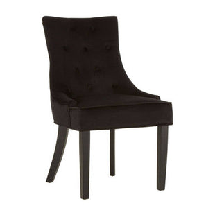 Daxton Black Velvet Button Tufted Dining Chair