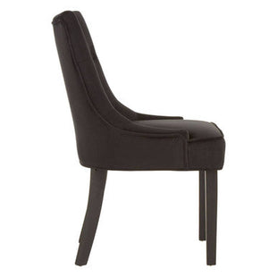 Daxton Black Velvet Button Tufted Dining Chair