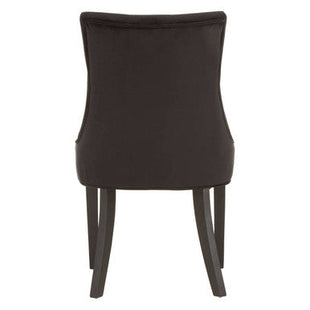 Daxton Black Velvet Button Tufted Dining Chair