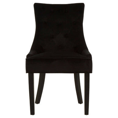 Daxton Black Velvet Button Tufted Dining Chair