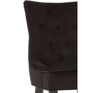 Daxton Black Velvet Button Tufted Dining Chair