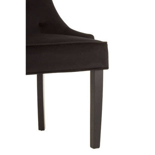 Daxton Black Velvet Button Tufted Dining Chair
