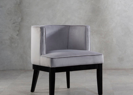 Daxton Light Grey Velvet Curved Back Chair