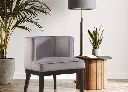 Daxton Light Grey Velvet Curved Back Chair