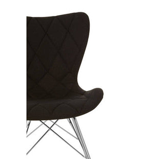 Stockholm Black Leather Effect Quilted Dining Chair with Chrome Finish Legs