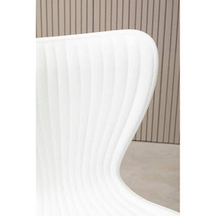 Stockholm White Moulded Plastic Dining Chair with Chrome Finish Legs