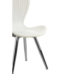 Stockholm White Moulded Plastic Dining Chair with Chrome Finish Legs