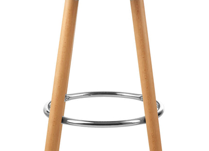 Stockholm Grey Moulded Plastic Bar Stool with Wood Legs