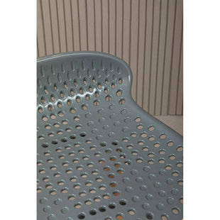 Stockholm Grey Moulded Plastic Bar Stool with Wood Legs