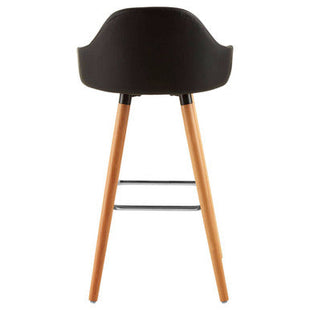 Stockholm Black Leather Effect Bar Chair with Curved Backrest
