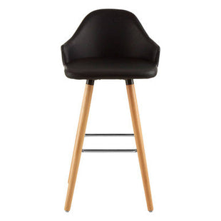 Stockholm Black Leather Effect Bar Chair with Curved Backrest