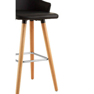 Stockholm Black Leather Effect Bar Chair with Curved Backrest