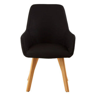 Stockholm Black Fabric Dining Chair with Armrests