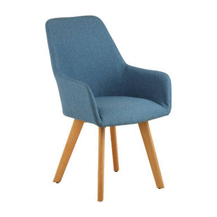 Stockholm Blue Fabric Dining Chair with Armrests