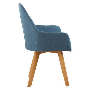Stockholm Blue Fabric Dining Chair with Armrests