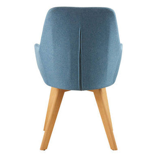 Stockholm Blue Fabric Dining Chair with Armrests