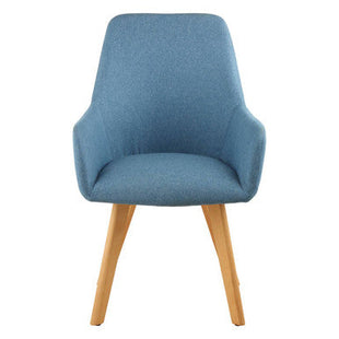 Stockholm Blue Fabric Dining Chair with Armrests