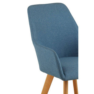 Stockholm Blue Fabric Dining Chair with Armrests