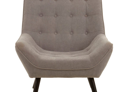 Stockholm Grey Linen Effect Button Tufted Accent Chair