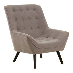 Stockholm Grey Linen Effect Button Tufted Accent Chair