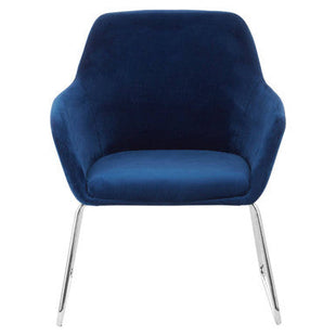Stockholm Blue Velvet Dining Chair with Armrests