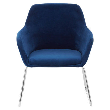 Stockholm Blue Velvet Dining Chair with Armrests