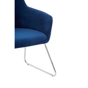Stockholm Blue Velvet Dining Chair with Armrests