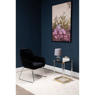 Stockholm Black Velvet Dining Chair with Armrests