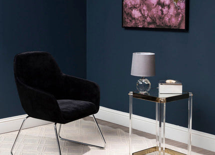 Stockholm Black Velvet Dining Chair with Armrests