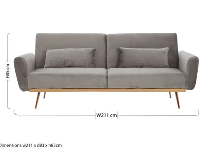 Hatton Grey Velvet Sofa Bed