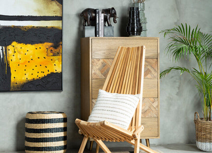 Ashby Black and Natural Seagrass Pouffe