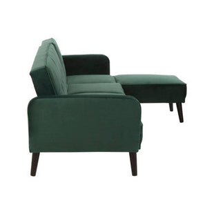 Serene Green Velvet 3 Seater Sofa Bed