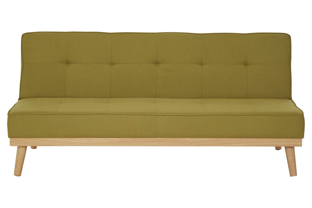 Stockholm Green Linen 3 Seater Sofa Bed