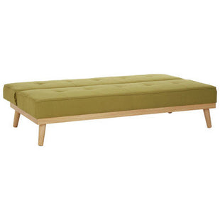 Stockholm Green Linen 3 Seater Sofa Bed
