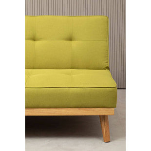 Stockholm Green Linen 3 Seater Sofa Bed