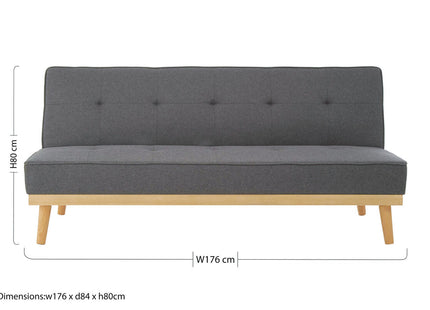 Stockholm Grey Linen 3 Seater Sofa Bed