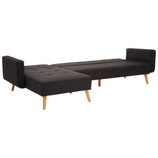 Hansa Hagen Black Linen Corner Sofa Bed