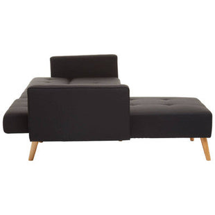 Hansa Hagen Black Linen Corner Sofa Bed