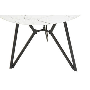 Weston White Marble Effect Round Dining Table and 6 Chairs Set