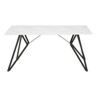 Weston White Marble Effect Rectangular Dining Table and 6 Chairs Set