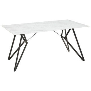 Weston White Marble Effect Rectangular Dining Table and 6 Chairs Set