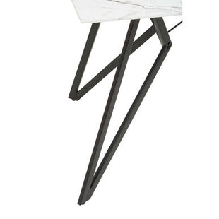 Weston White Marble Effect Rectangular Dining Table and 6 Chairs Set