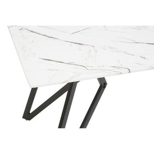 Weston White Marble Effect Rectangular Dining Table and 6 Chairs Set