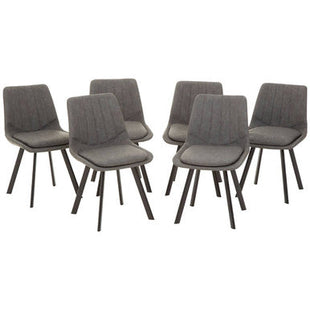 Westford Wood Effect Dining Table with 6 Grey Dining Chairs Set