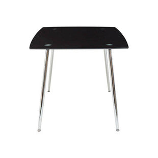 Wimslow Black Glass Dining Table and 6 Black Velvet Dining Chairs Set