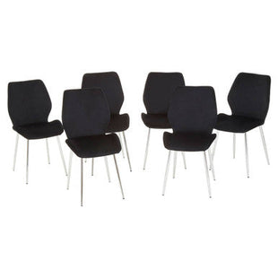 Wimslow Black Glass Dining Table and 6 Black Velvet Dining Chairs Set