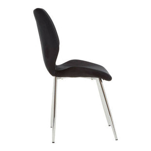 Wimslow Black Glass Dining Table and 6 Black Velvet Dining Chairs Set