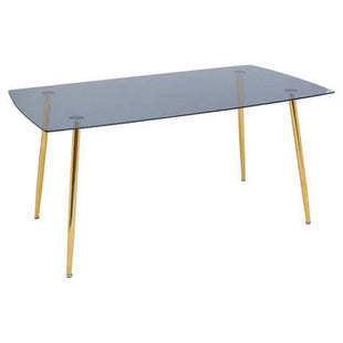 Wimslow Smoked Glass Dining Table and 6 Grey Velvet Dining Chairs Set