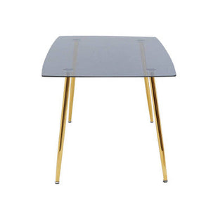 Wimslow Smoked Glass Dining Table and 6 Grey Velvet Dining Chairs Set